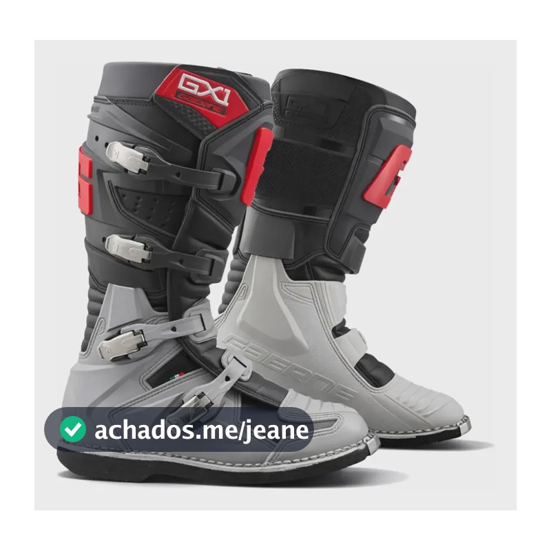 Bota Motocross Gaerne Gx1 Goodyear Enduro Evo Articulada Cinza Vermelho Goodyear 42.43 Br