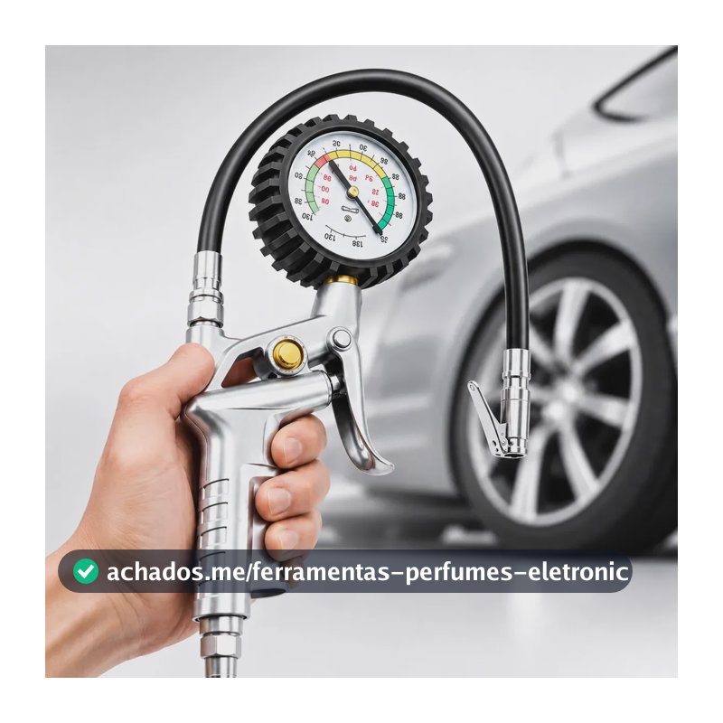 Calibrador De Pneus Profissional Com Manômetro 220 Psi 16bar