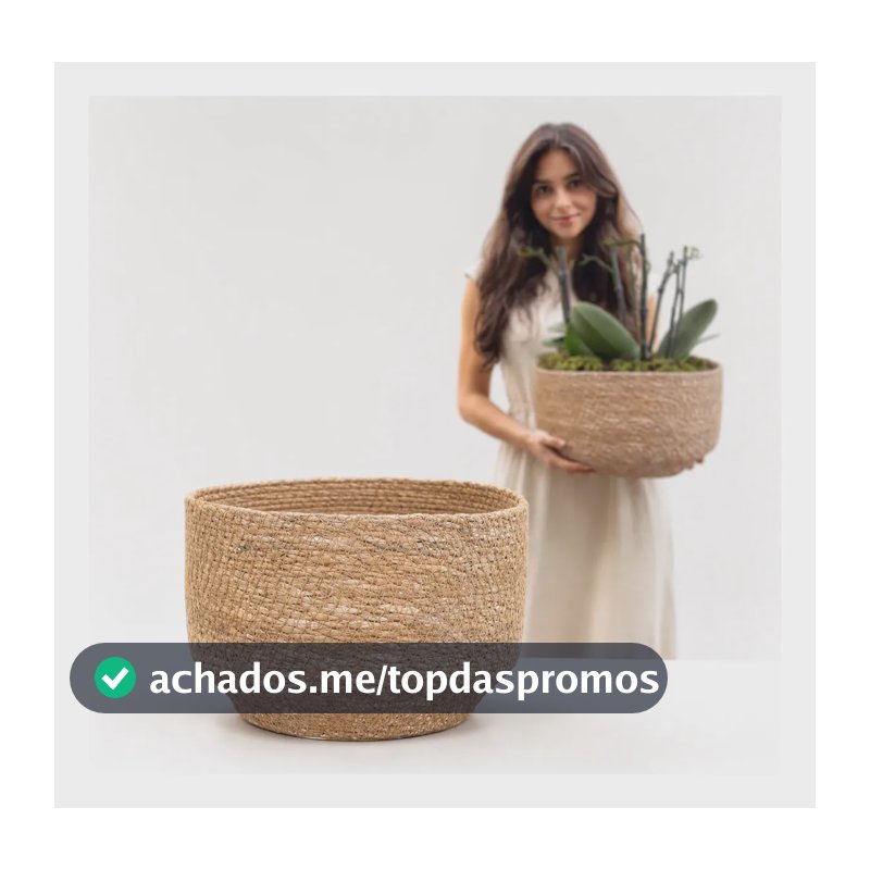 Cachepô Madari Fibra Natural 25cm Decoração Natural