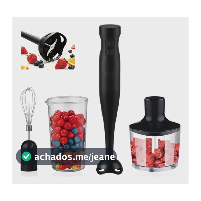 Mixer Turbo 4 Em 1 Processador Carne Moeador Misturador Copo Preto 127v