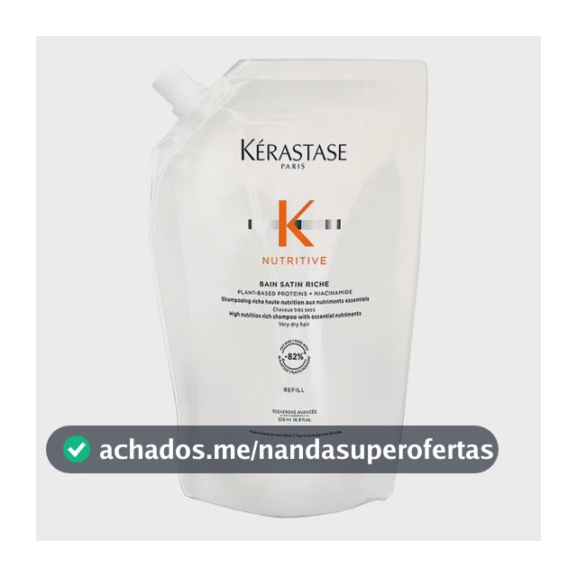 Shampoo Nutritivo Refil Cabelos Muito Secos Bain Satin Riche Kérastase 500ml