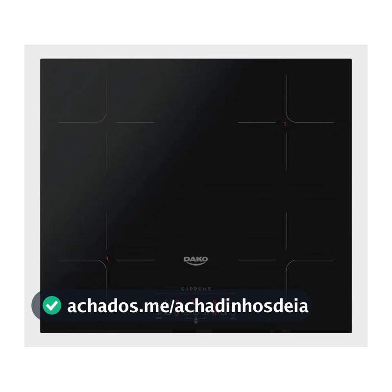 Cooktop de Indução 4 Bocas Dako Supreme Preto com Trava de Segurança