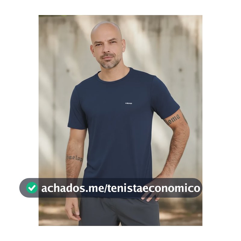 Camiseta Head Tennis Active Dry Piquet Secagem Rápida Azul-marinho Colméia P