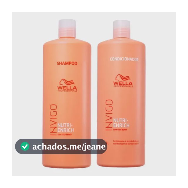 Kit Wella Invigo Nutri Enrich Shampoo 1000ml + Cond 1000ml