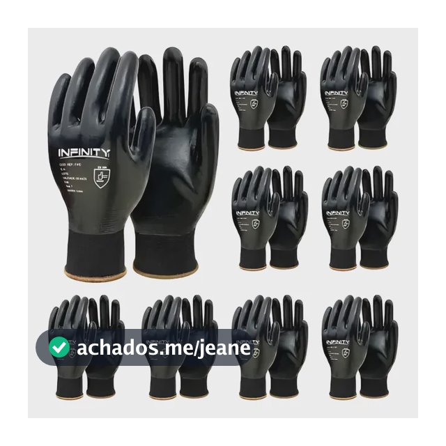 12 Pares Luva Mecânico Impermeável Malha Full Nitrilica Óleo