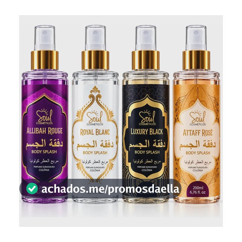 Body Splash Arabe C/4un 200ml Perfume Feminino de Luxo Alta Concentração