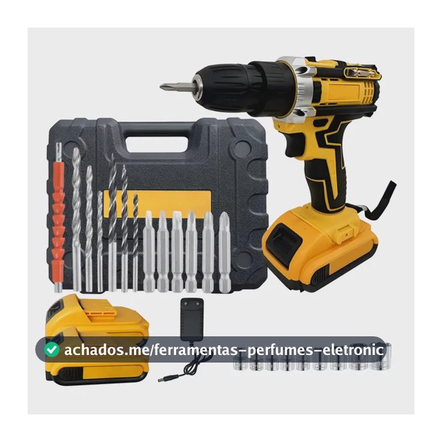 Furadeira Parafusadeira 48v 2 Baterias Lítio Sem Fio Maleta Amarelo 48v