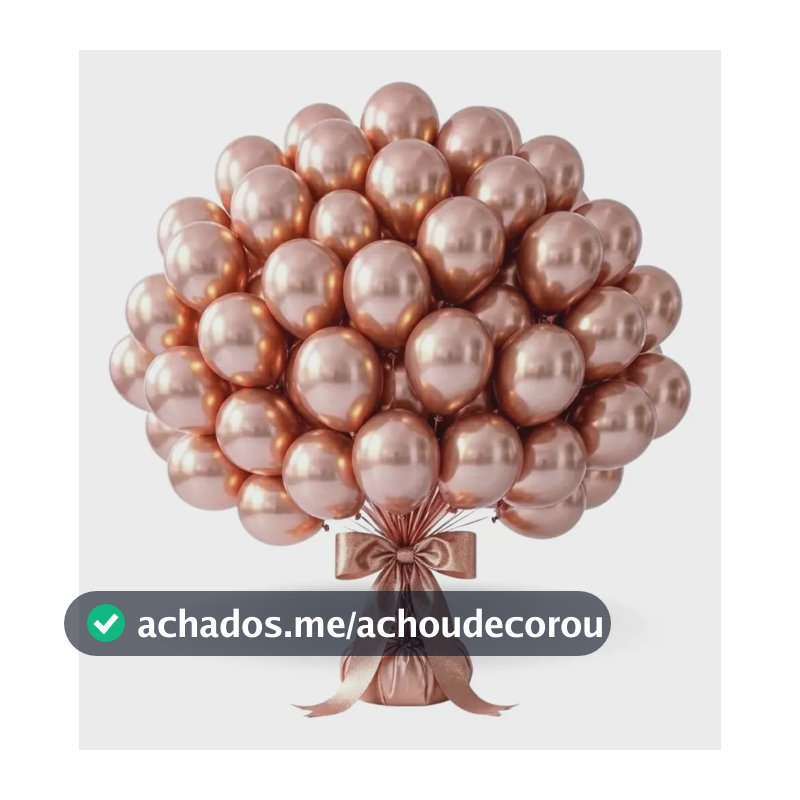 Kit 50 Un Balão Metalizado Bexiga Nº10 Festa Aniversário Rose Gold