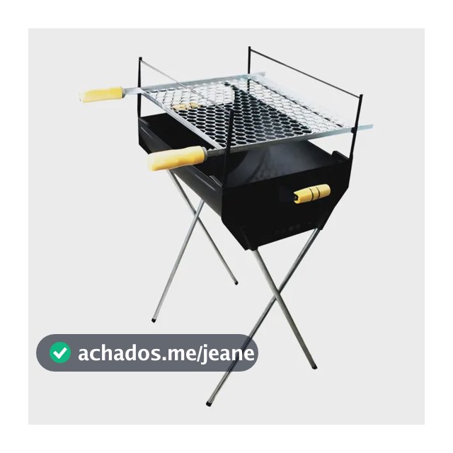 Churrasqueira Grande Portátil Carvão Aço Grelha 50x40x96 Cor Preto