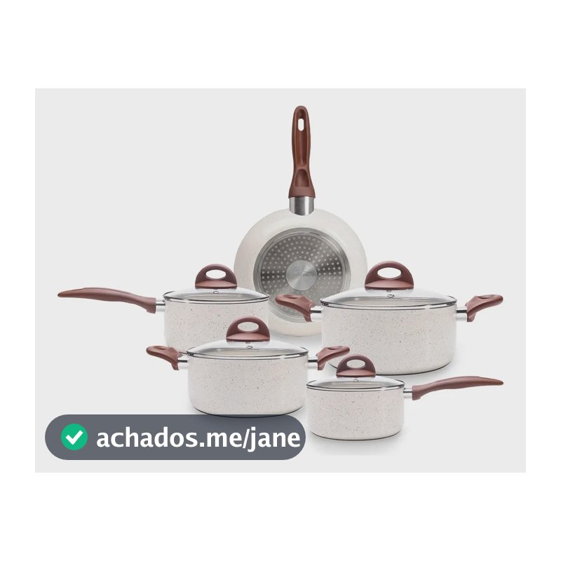 Jogo De Panelas Smart Plus Vanilla Indução Cerâmico 5peças Brinox 4774/101