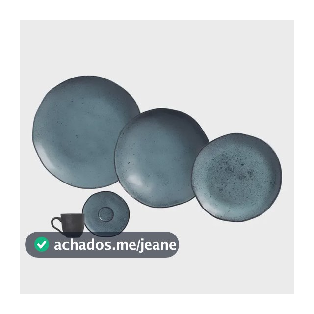 Aparelho de Jantar Porto Brasil Cerâmica 30 Peças Orgânico Petroleum Azul