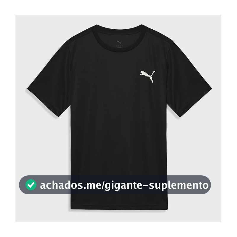 Camiseta Ess Small Puma Logo Poly Tee Masculina Puma Preto G