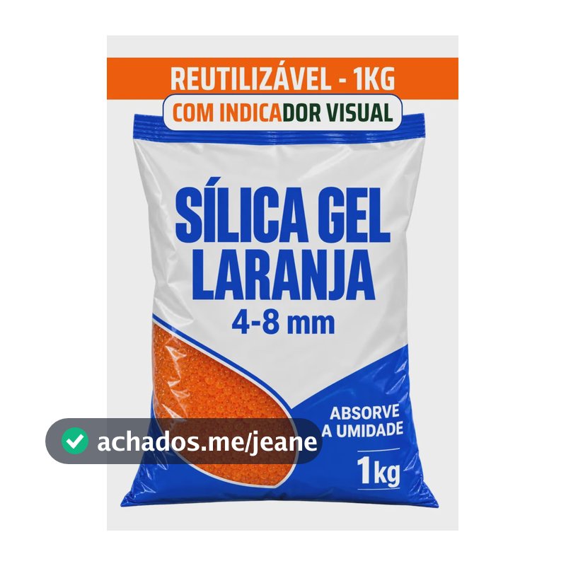 Sílica Premium Gel Laranja 4-8mm 1kg Dessecante Umidade Mofo Filamento 3d Silica Anti Umidade Flor Azul Branco Desumidificante Ozonio Desidratante Muda Cor Saquinho Sachê Mofo Antimofo Vmd Homecenter