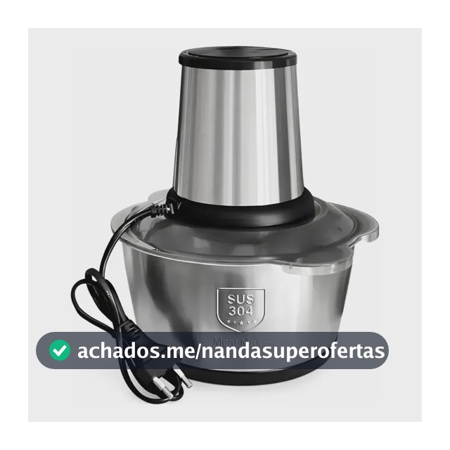 Processador Triturador Elétrico De Alimentos Inox 2 Litros Prateado 220v