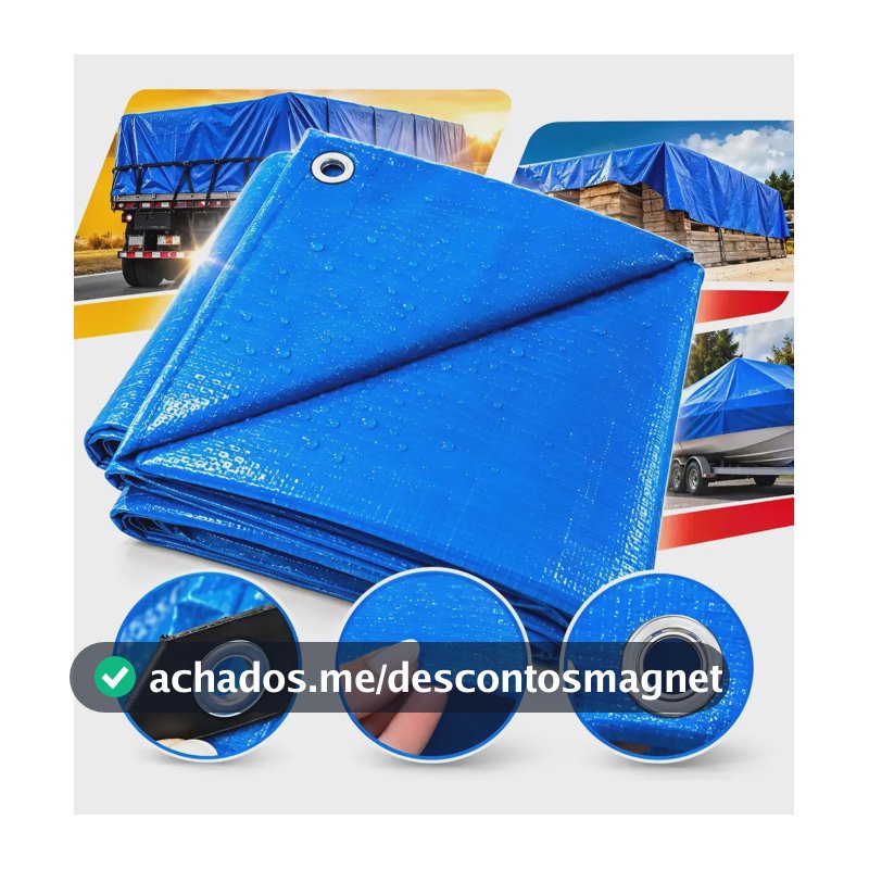 Lona 4x4m 120 Micra De Polietileno Reforçada Cobertura Azul