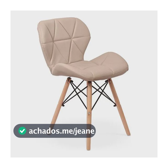 Cadeira Charles Eames Eiffel Slim Wood Estofada - Nude Cotton