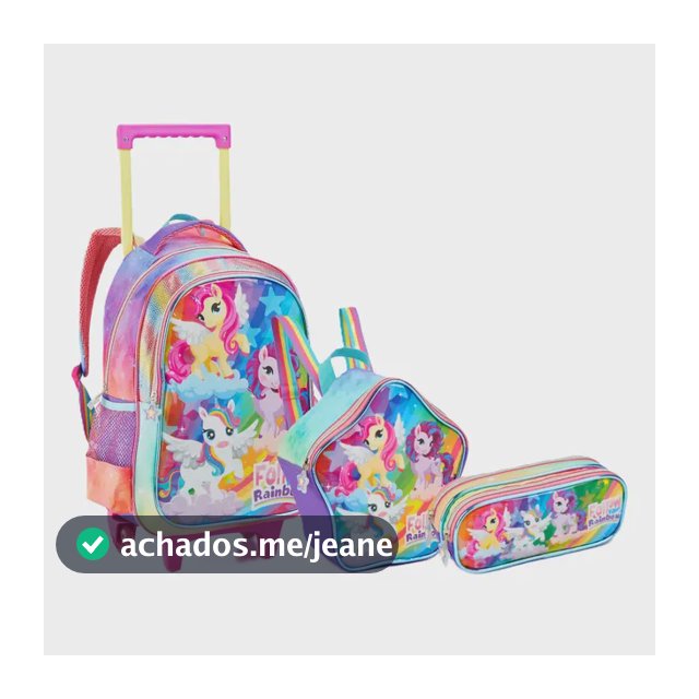 Kit Mochila Rodinha Infantil Feminino Grande Menino Com Alça