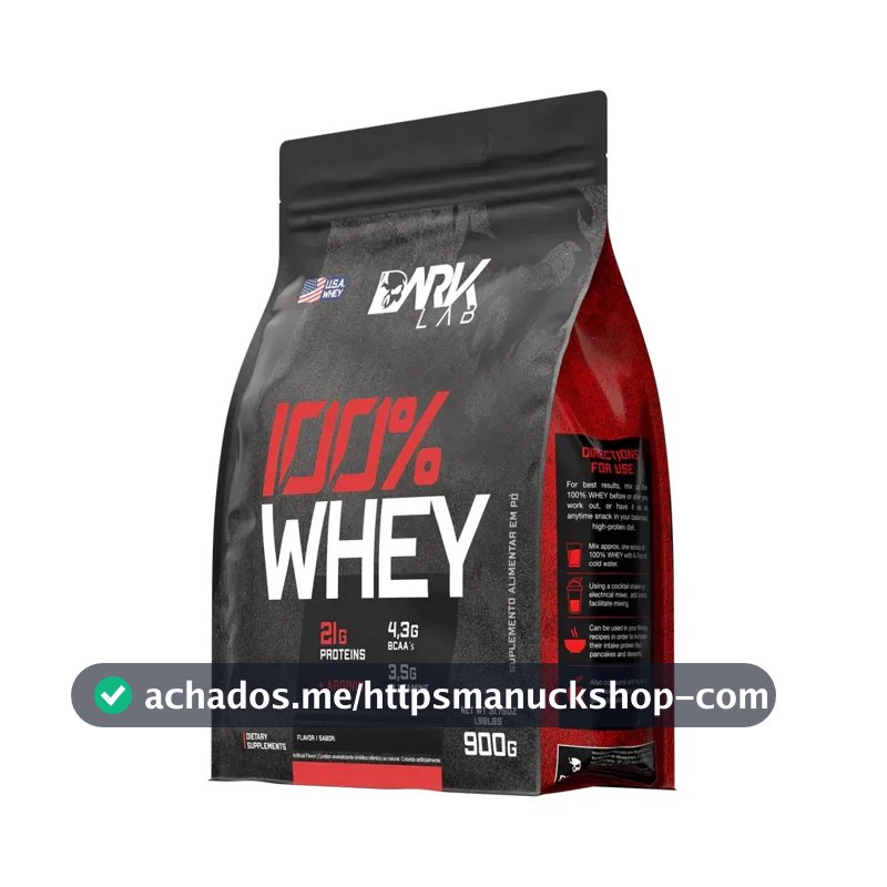 Whey Protein Concentrado 100% 900g Refil Dark Lab Sabor Cappuccino