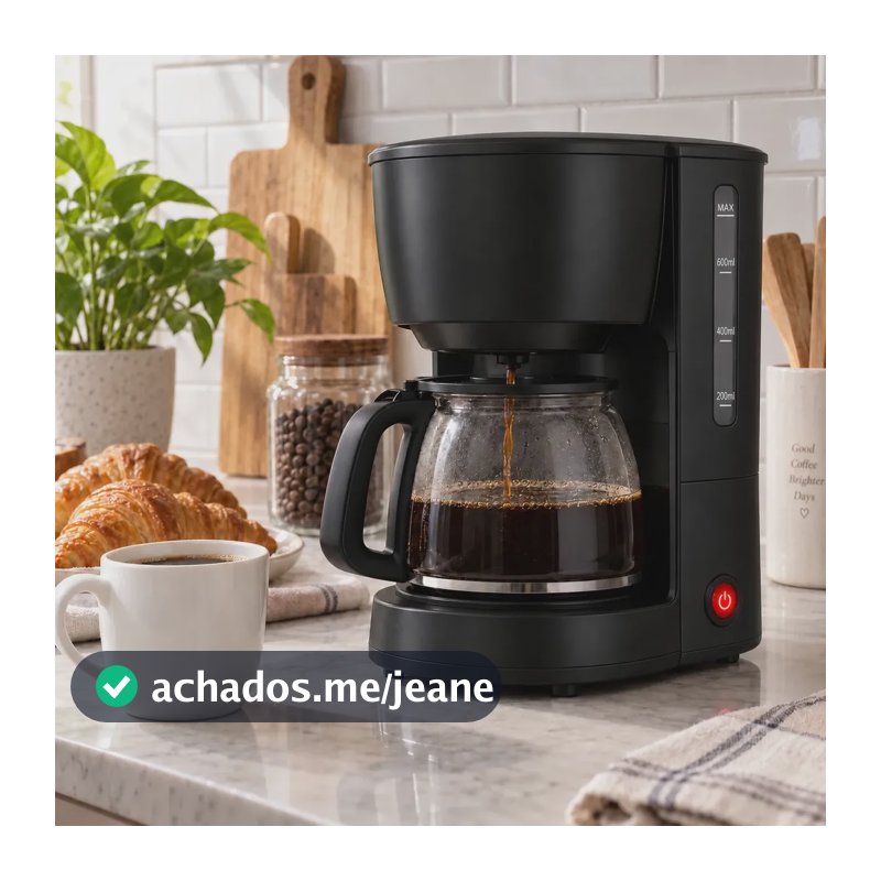 Cafeteira Elétrica 15 Xícaras 600ml Filtro Corta-Pingos Base Aquecedora Café Escritório Casa Apartamento Pítia