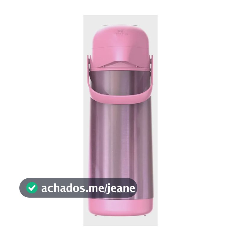 Garrafa Térmica Termolar Lúmina Rosa Bomba De Pressão 1l Café, Chá, Bebidas Geladas