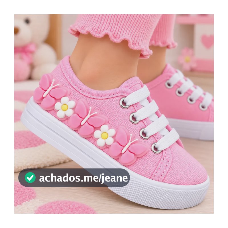 Tenis Borboleta Encantada Linda Rosa 21 Br