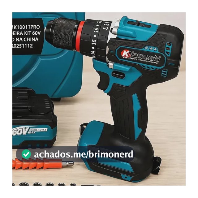 Furadeira Parafusadeira Impacto 60v Brushless Maleta Azul-petróleo 127/220v 50/60hz