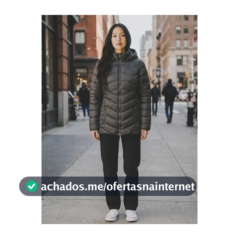 Jaqueta Fem. Nylon Alongado Capuz Facinelli 620235 Verde-escuro G Lisa