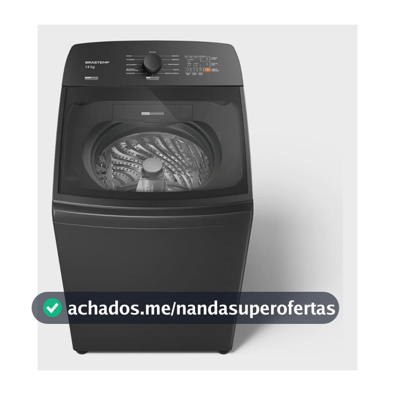 Máquina de Lavar Brastemp 14Kg Cinza Smart Sensor- BWJ14A9
