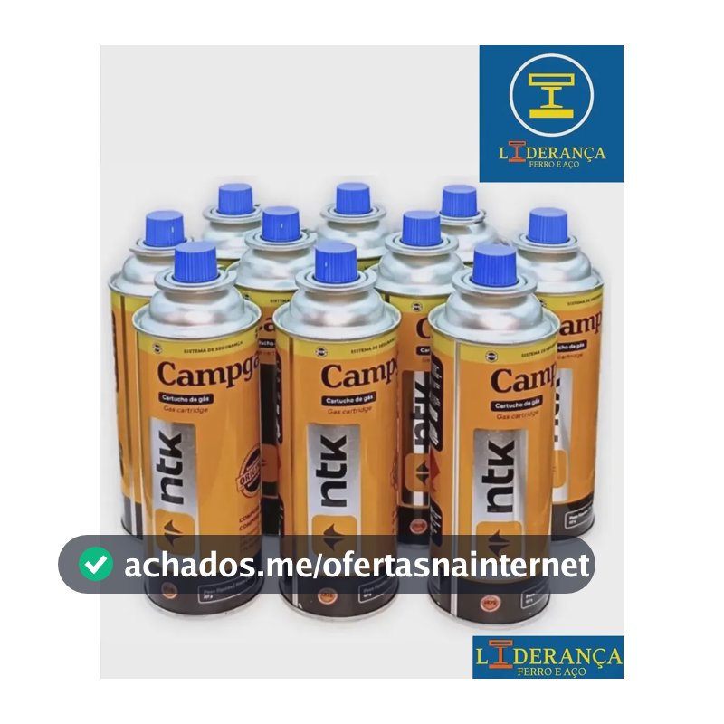 Kit 10 Latas Cartucho Refil Gás 227g Para Fogareiro Maçarico Liderança