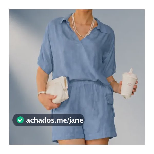 Conjunto Feminino Soltinho Blusa E Shorts Verao Moderno
