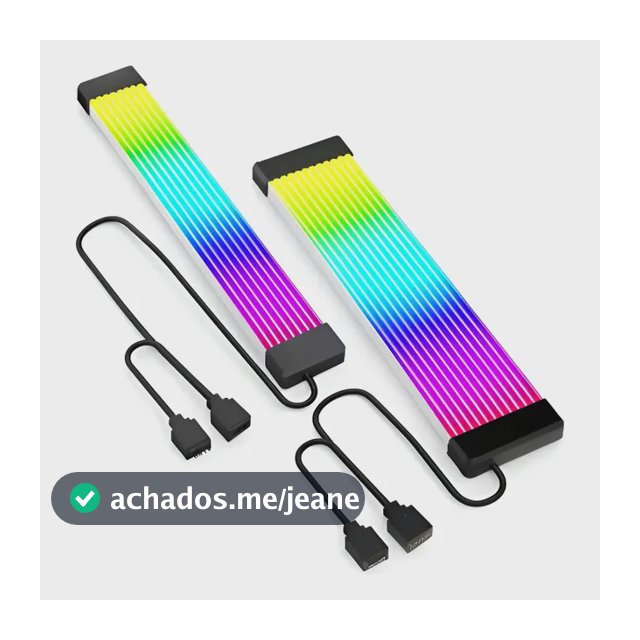 Kit C/2 Cabos Argb P/ Placa-mãe + Gpu 3/8 Pinos Preto 127/220v
