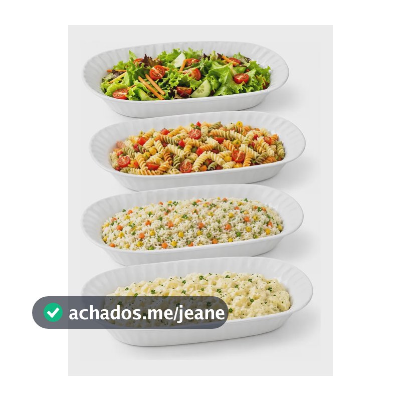 Kit 4 Travessas Melamina Saladeira Restaurante Buffet Grande Branco