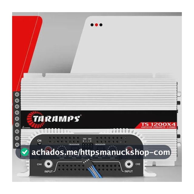 Amplificador Taramps TS 1200X4 1200W de Potência 4 Canais Estéreo para Som Automotivo