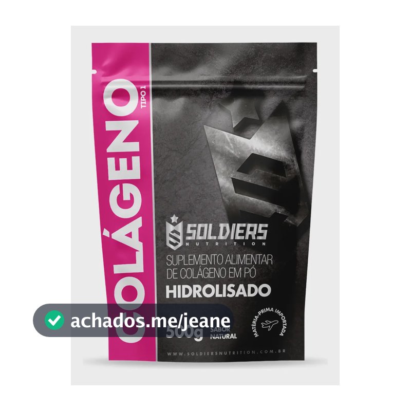 Colágeno Hidrolisado 500g Tipo 1 100% Puro Soldiers Nutrition Pele Articulação