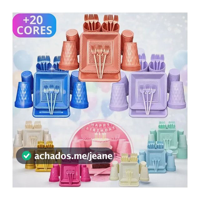 Kit Aniversário Descartável Luxo Completo Premium 40 Pessoas