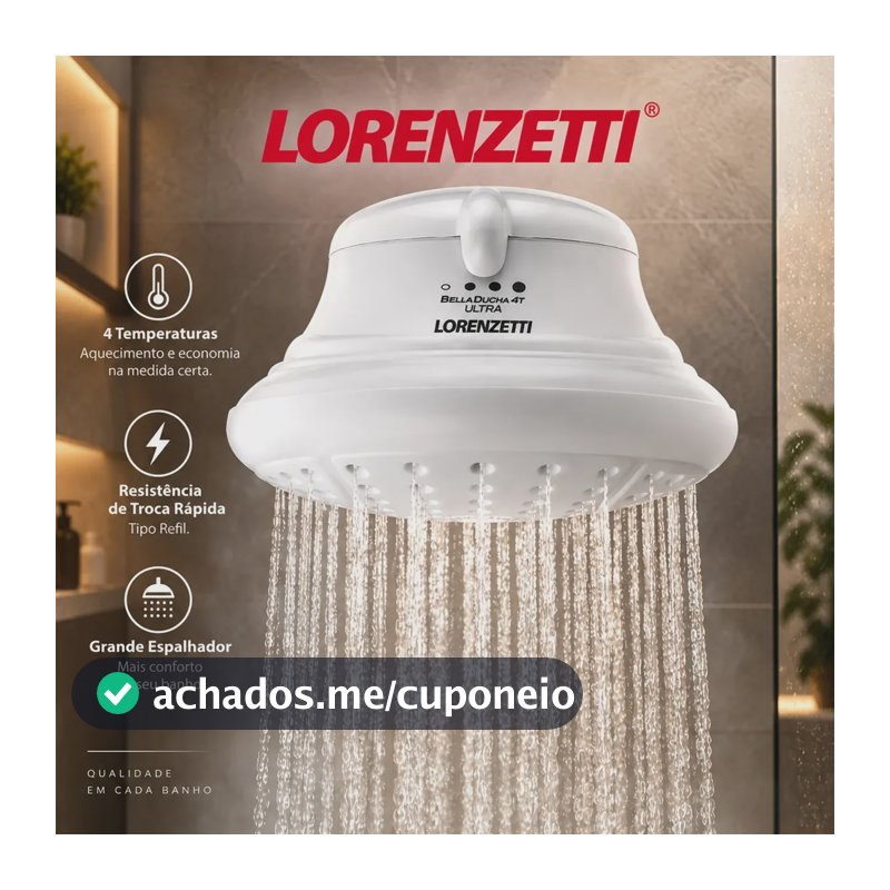 Chuveiro Lorenzetti Bella Ducha 4T Ultra para Parede