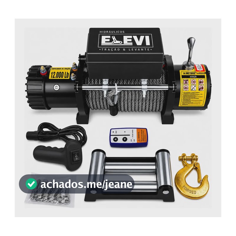 Guincho Elétrico 12000lbs Controle Remoto Jeep Troller 4x4