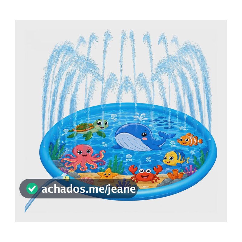 Piscina Fonte Chafariz Infantil Animais Pet Crianças Tapete Azul