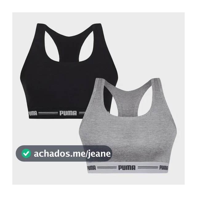 Kit 2 Tops Puma Original Alta Sustentação Sem Bojo Fitness