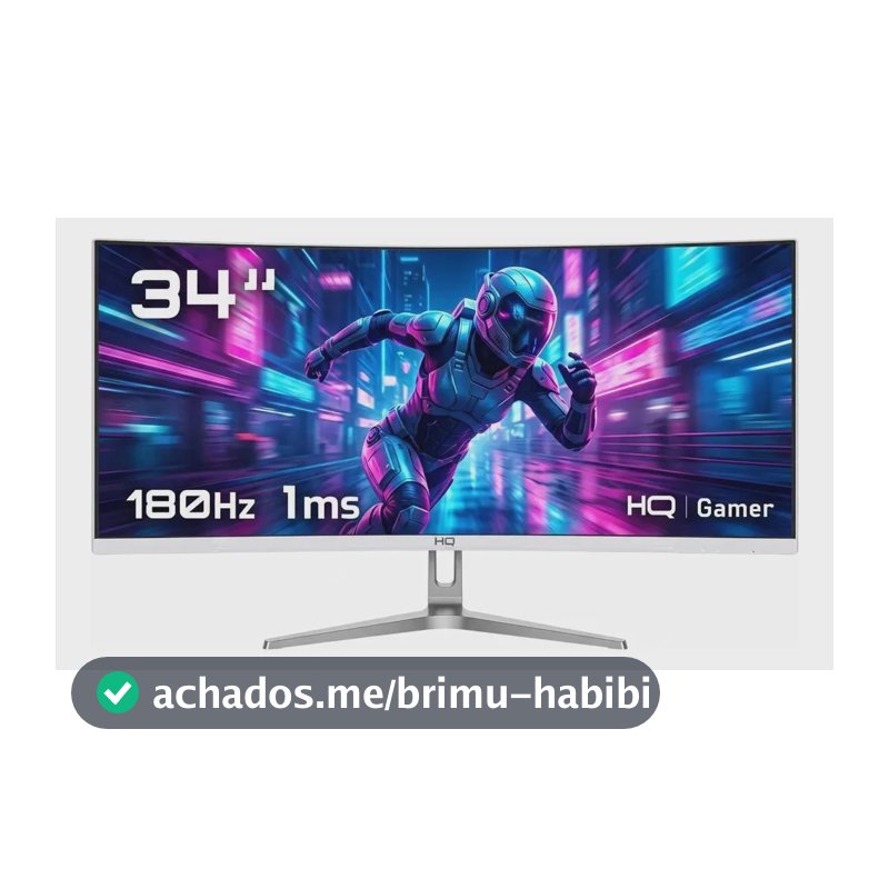 Monitor Gamer Hq 34 Branco Curvo Ultrawide Hqw34c180