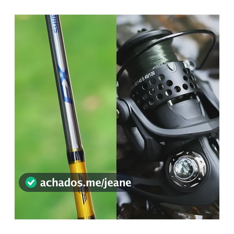Kit Pesca Profissional Vara Shimano Fx Molinete 6 Rolamentos Preto Direito/esquerdo