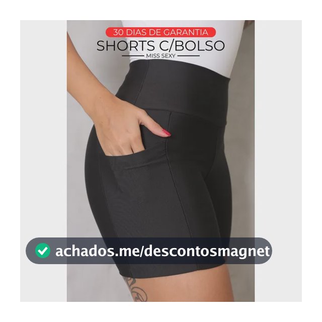 Shorts Academia Feminino Modelador Com Bolso Zero Opacidade