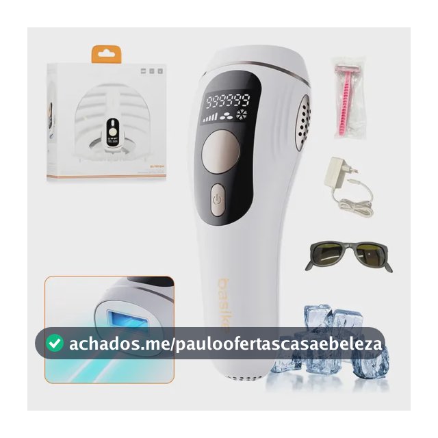 Depilador Luz Pulsada Intensa (IPL) Basike Sensacao Gelo Indolor Depilacao Definitiva 999999 Disparos 9 Niveis Rosto Corpo aparelho depilacao feminino depilação a laser laser depilacao depilacao intim
