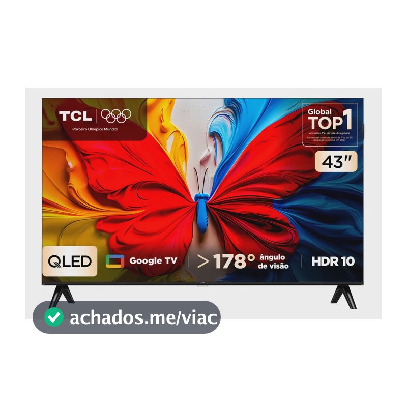 Smart Tv Tcl 43 Polegadas 43s5k Fhd Qled Hdr10 Google Tv