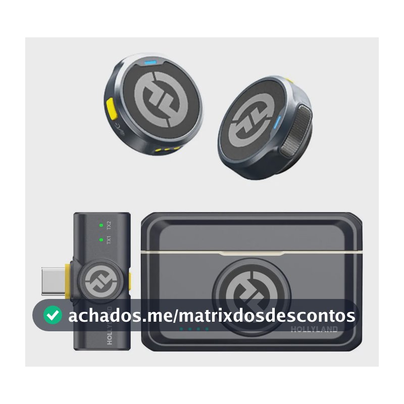 Hollyland Microfone Sem Fio Duplo Lark M2 Usb-c Para iPhone Cor Preto