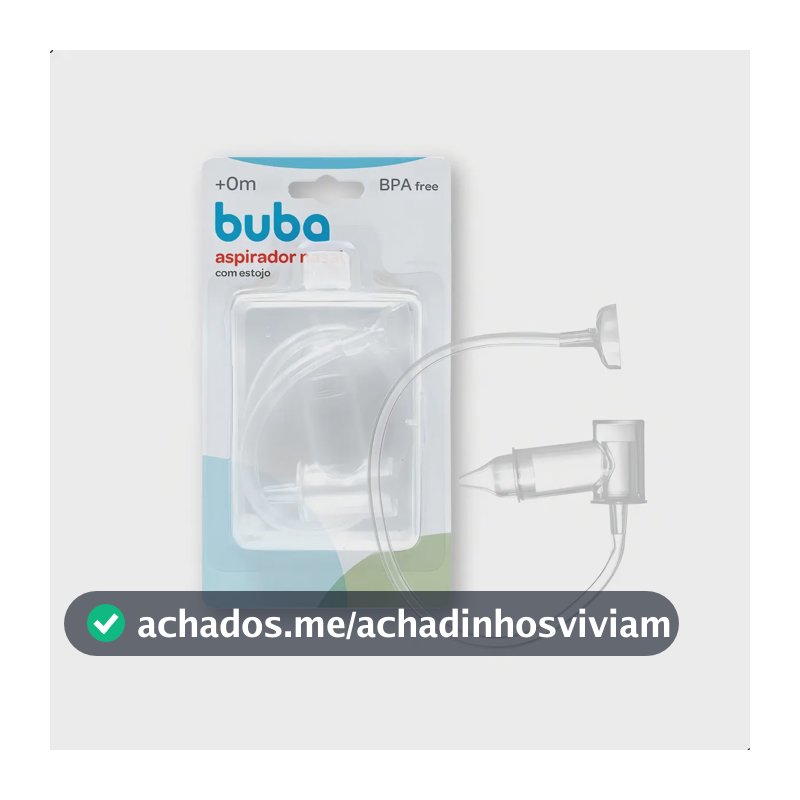 Aspirador Nasal Manual Buba Incolor Com Estojo 2 Bicos Antibacteriano