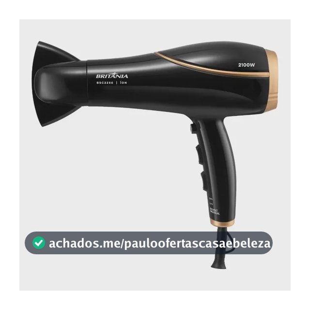 Secador de Cabelos Britânia 3 Temperaturas 2100W BSC2250 Bivolt
