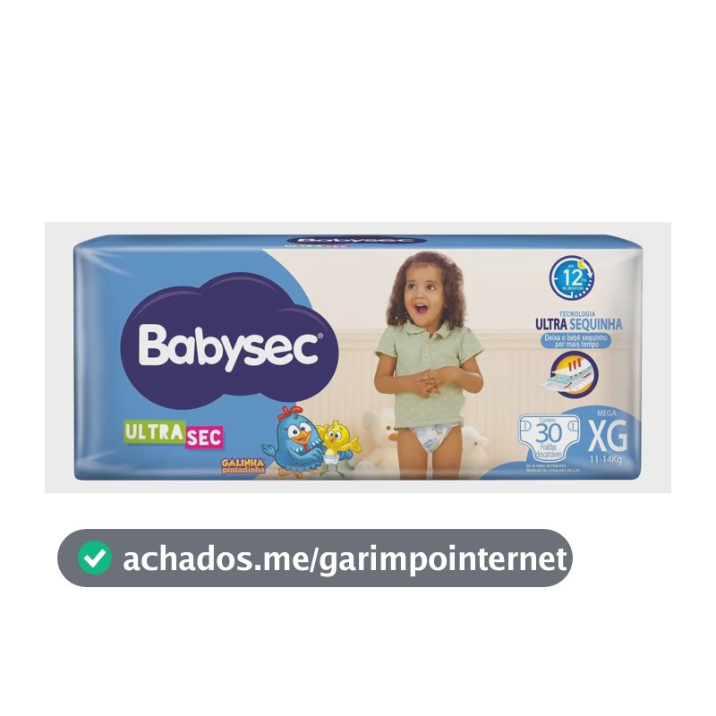 Fralda Galinha Pintadinha Ultrasec Xg 30 Unidades Babysec Gênero Sem gênero Tamanho Extra grande (XG)