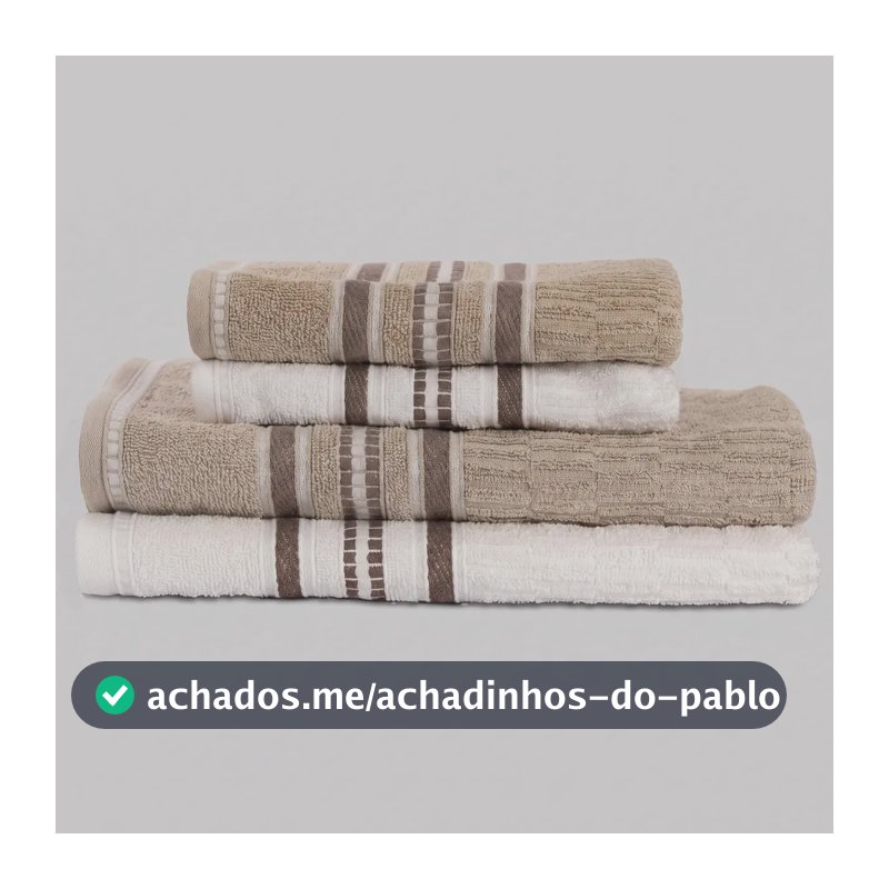 Jogo de Toalha Standard (4 Peças) Branco+Bege - Mercado Livre Basics