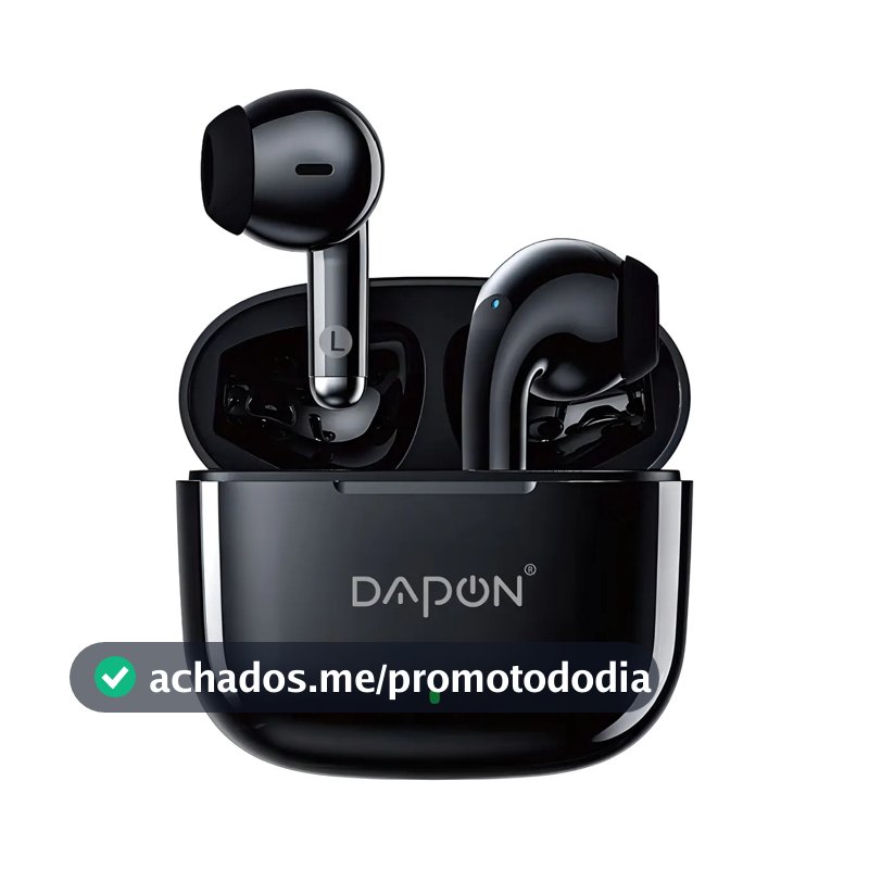Fone De Ouvido Bluetooth TWS Dapon F25 Touch Sem Fio Com Microfone Cor Preto
